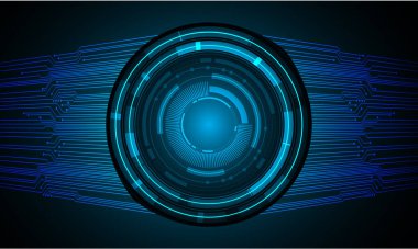 ikili devre kartı gelecek teknolojisi, mavi göz siber güvenlik konsepti