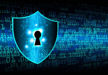 Dolabı olan arka plan vektör illüstrasyonu, dijital güvenlik kavramı