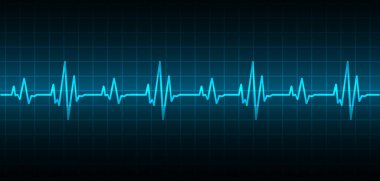 Sinyalle birlikte kalp atışı monitörü. Kalp atışı. ekg simge dalgaları