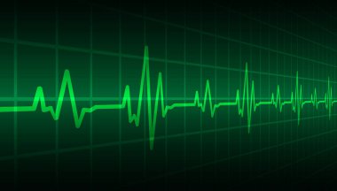 Sinyalle birlikte kalp atışı monitörü. Kalp atışı. ekg simge dalgaları