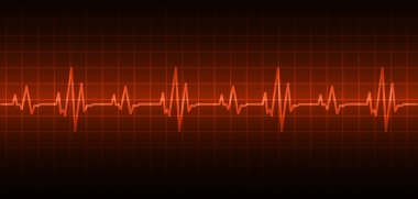 Sinyalle birlikte kalp atışı monitörü. Kalp atışı. ekg simge dalgaları