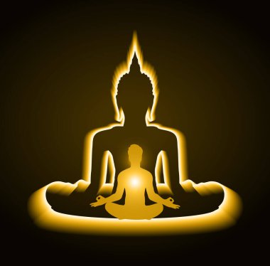 Buda silueti, vektör soyut arkaplan