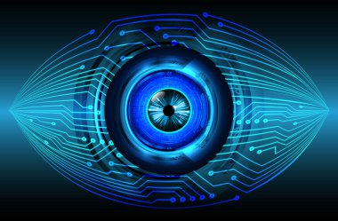 Gözlü siber güvenlik kavramı, soyut yüksek hızlı dijital internet bağlantısı tasarımı