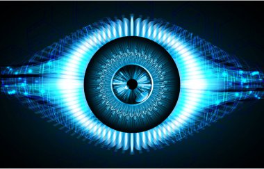 Gözlü siber güvenlik kavramı, soyut yüksek hızlı dijital internet bağlantısı tasarımı