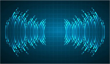 ses dalgaları, soyut teknoloji, vektör illüstrasyon arka planı