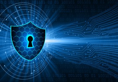 Siber güvenlik kavramı arka plan, dijital soyut vektör çizimi tasarımı