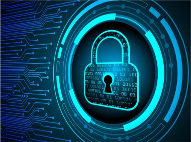 Siber güvenlik kavramı arka plan, dijital soyut vektör çizimi tasarımı