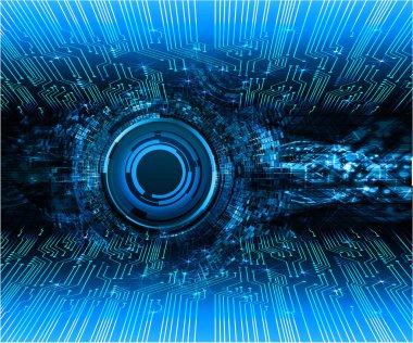 ikili devre kartı gelecek teknolojisi, mavi göz siber güvenlik konsepti