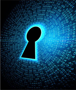 Siber güvenlik kavramı arka plan, dijital soyut vektör çizimi tasarımı