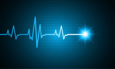 Sinyalle birlikte kalp atışı monitörü. Kalp atışı. ekg simge dalgaları