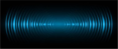 Karanlık arkaplanda titreşen ses dalgalarıyla vektör illüstrasyonu