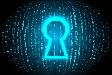 Siber güvenlik kavramı arka plan, dijital soyut vektör çizimi tasarımı