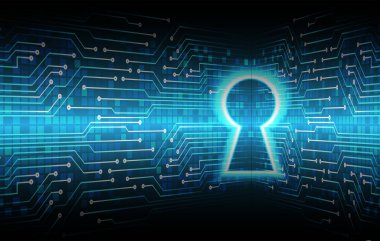 Siber güvenlik kavramı arka plan, dijital soyut vektör çizimi tasarımı