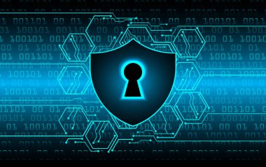 Siber güvenlik kavramı arka plan, dijital soyut vektör çizimi tasarımı