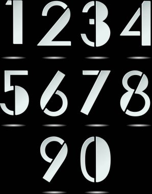 Soyut renkli sayılar kümesi, vektör şablonu