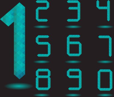 Soyut renkli sayılar kümesi, vektör şablonu