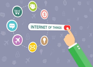 Renkli vektör, nesnelerin internet konsepti arka plan