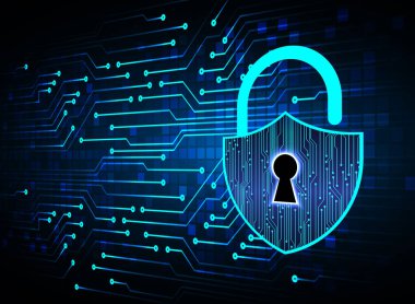 veri güvenliği kavramı arka plan, vektör illüstrasyonu