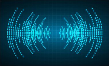 ses dalgaları, soyut teknoloji, vektör illüstrasyon arka planı