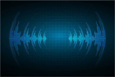 ses dalgaları, soyut teknoloji, vektör illüstrasyon arka planı