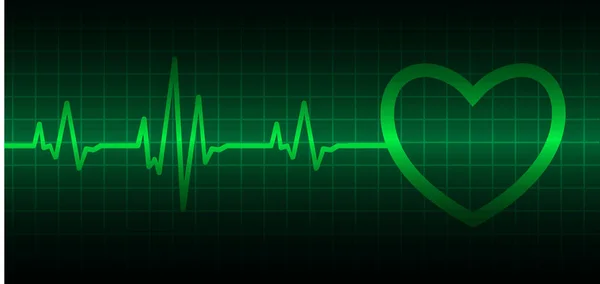 Hartslagmeter Met Signaal Hartslag Ekg Pictogram Golven — Stockvector