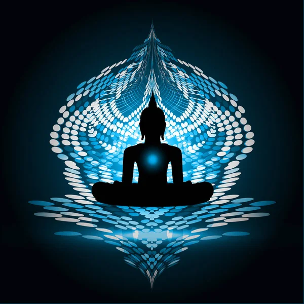 Silhouette Bouddha Fond Abstrait Vectoriel — Image vectorielle