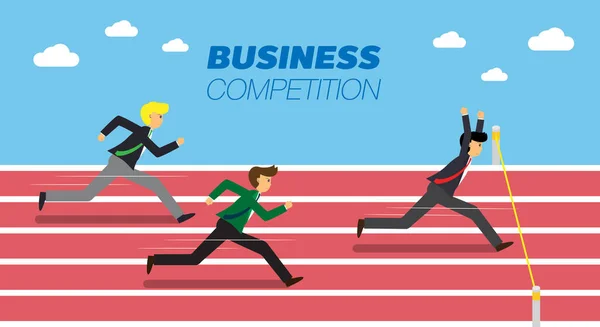 Бизнесмены Работающие Треке Концепция Бизнес Конкуренции — стоковый вектор