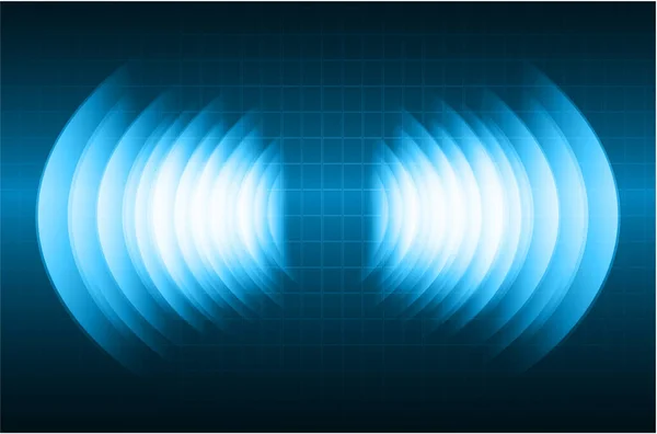 暗い背景に振動音の波があるベクトル図 — ストックベクタ