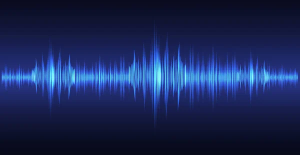 Karanlık arkaplanda titreşen ses dalgalarıyla vektör illüstrasyonu