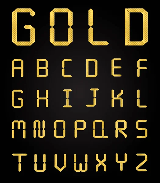 Sada Zlatých Čísel Izolovaných Černém Pozadí — Stockový vektor