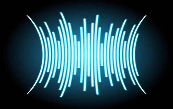 Vector Illustration Oscillating Sound Waves Dark Background — Stock Vector