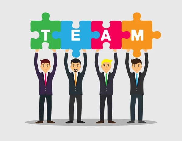Team Work Concept Background Cartoon People — Stock Vector