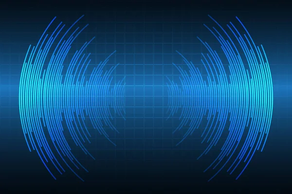 Ondes Sonores Technologie Abstraite Fond Illustration Vectorielle — Image vectorielle