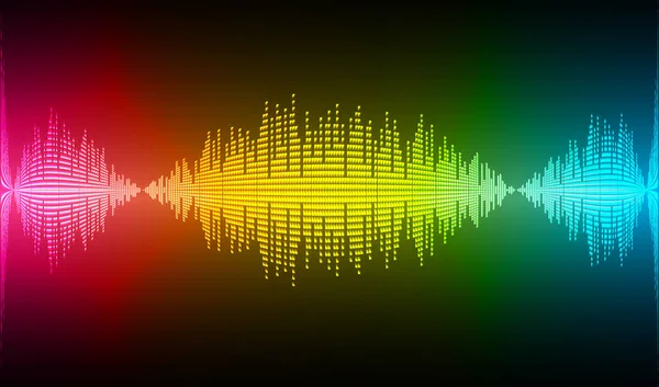 Διανυσματική Απεικόνιση Ταλαντευόμενα Ηχητικά Κύματα Σκοτεινό Φόντο — Διανυσματικό Αρχείο