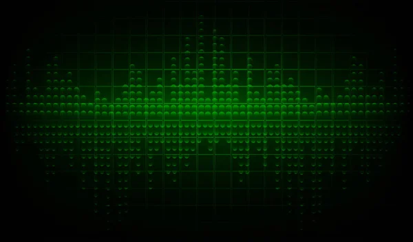 Illustration Vectorielle Avec Ondes Sonores Oscillantes Sur Fond Sombre — Image vectorielle