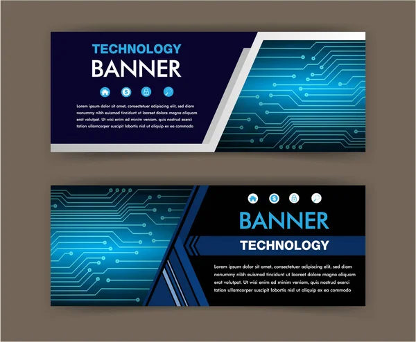 Modelo Vetorial Design Conceito Banner Tecnologia — Vetor de Stock