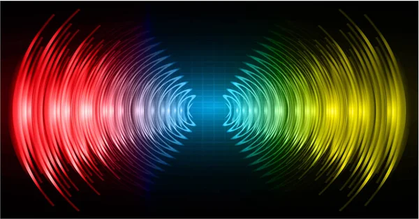音波抽象技術ベクトル図の背景 — ストックベクタ