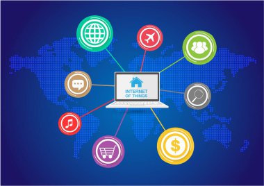 iş dünyası internet ağı, vektör illüstrasyonu