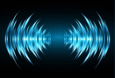 ses dalgaları, soyut teknoloji, vektör illüstrasyon arka planı