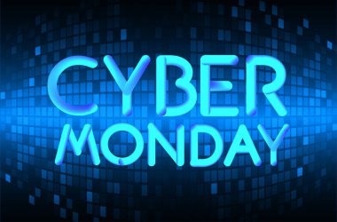 arka planda mavi soyut veriye sahip siber pazartesi vektörü 