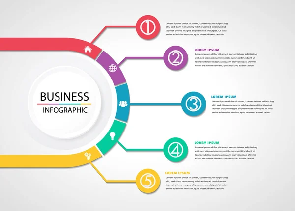 Business Info Graphic Concept Design Modello Illustrazione Vettoriale — Vettoriale Stock