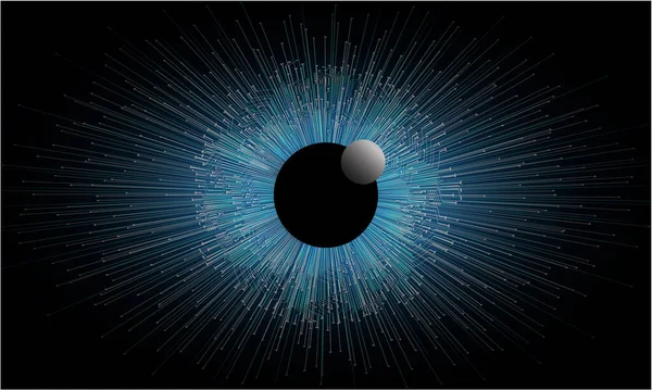 Carte Circuit Binaire Technologie Future Fond Concept Cybersécurité Oeil Bleu — Image vectorielle