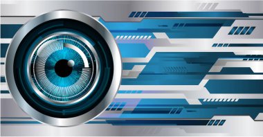 Mavi göz siber devre gelecekteki teknoloji konsepti