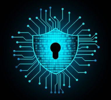 Soyut yüksek hızlı dijital internet bağlantısı tasarımı, siber güvenlik kavramı arka planı