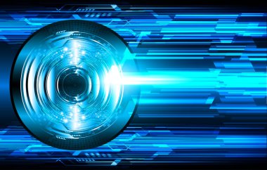 Mavi göz siber devre gelecekteki teknoloji konsepti