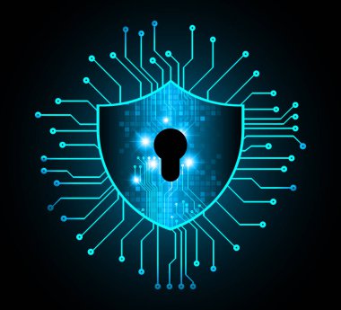 Soyut yüksek hızlı dijital internet bağlantısı tasarımı, siber güvenlik kavramı arka planı