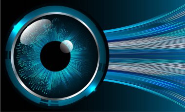 Mavi göz siber devre gelecekteki teknoloji konsepti
