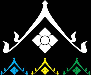 Tayland sanat dekorasyonu unsuru. Vektör illüstrasyonu