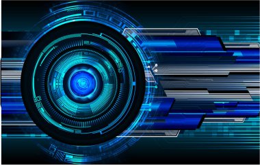 Mavi göz siber devre gelecekteki teknoloji konsepti