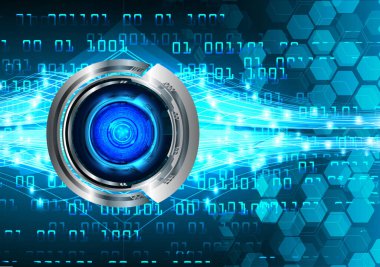 Siber güvenlik kavramı arka plan, dijital soyut vektör çizimi